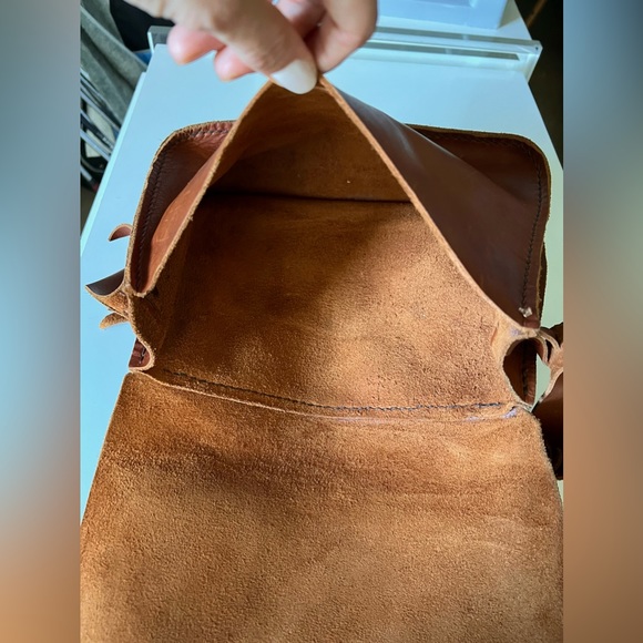 Handmade Leather Purse with Shoulder Strap - Picture 6 of 15